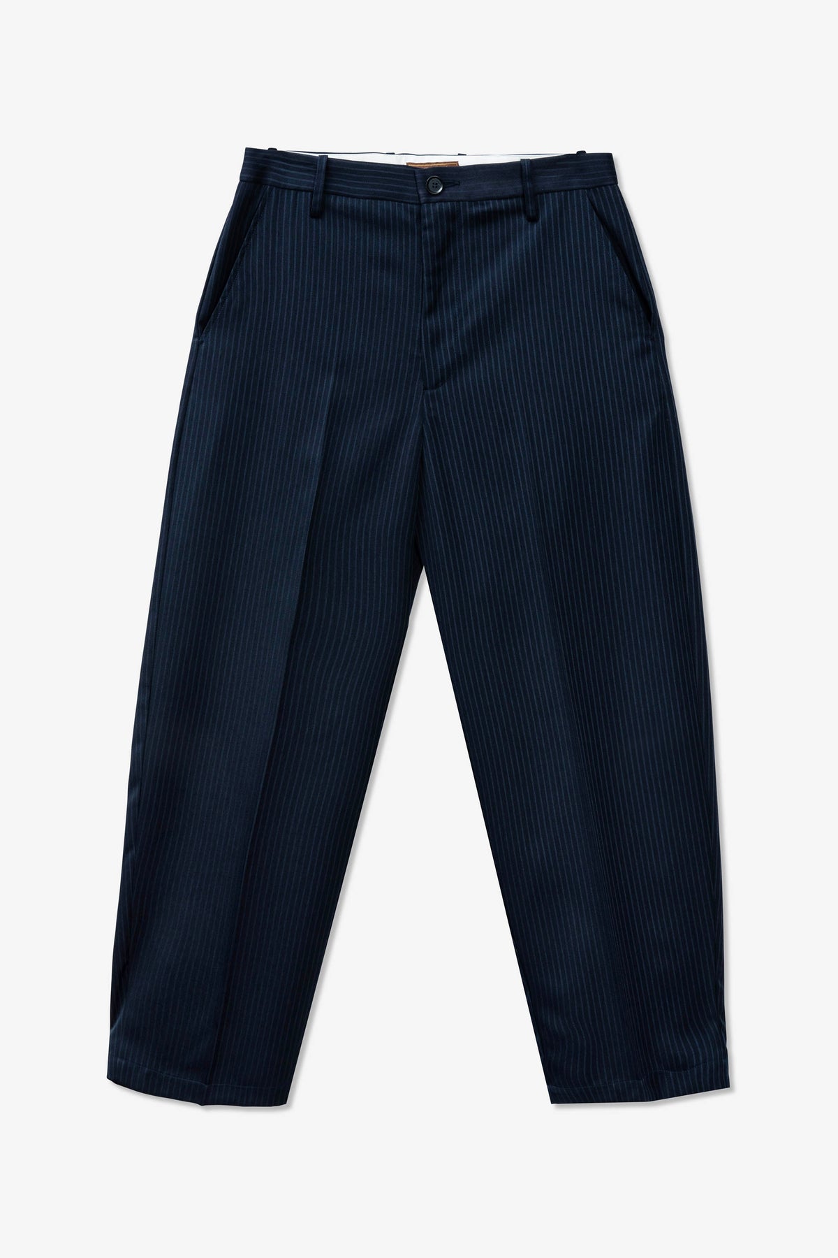 Goodfight Florider Trouser Creased Navy Pinstripe