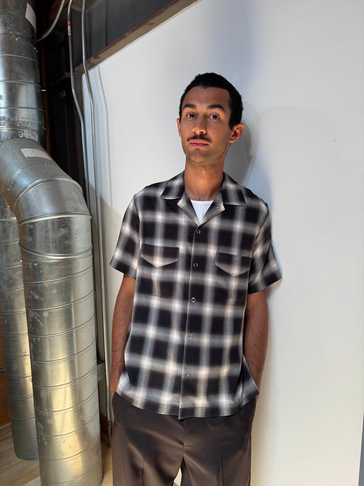 Goodfight x Kato Washer Shirt Flannel Black Plaid