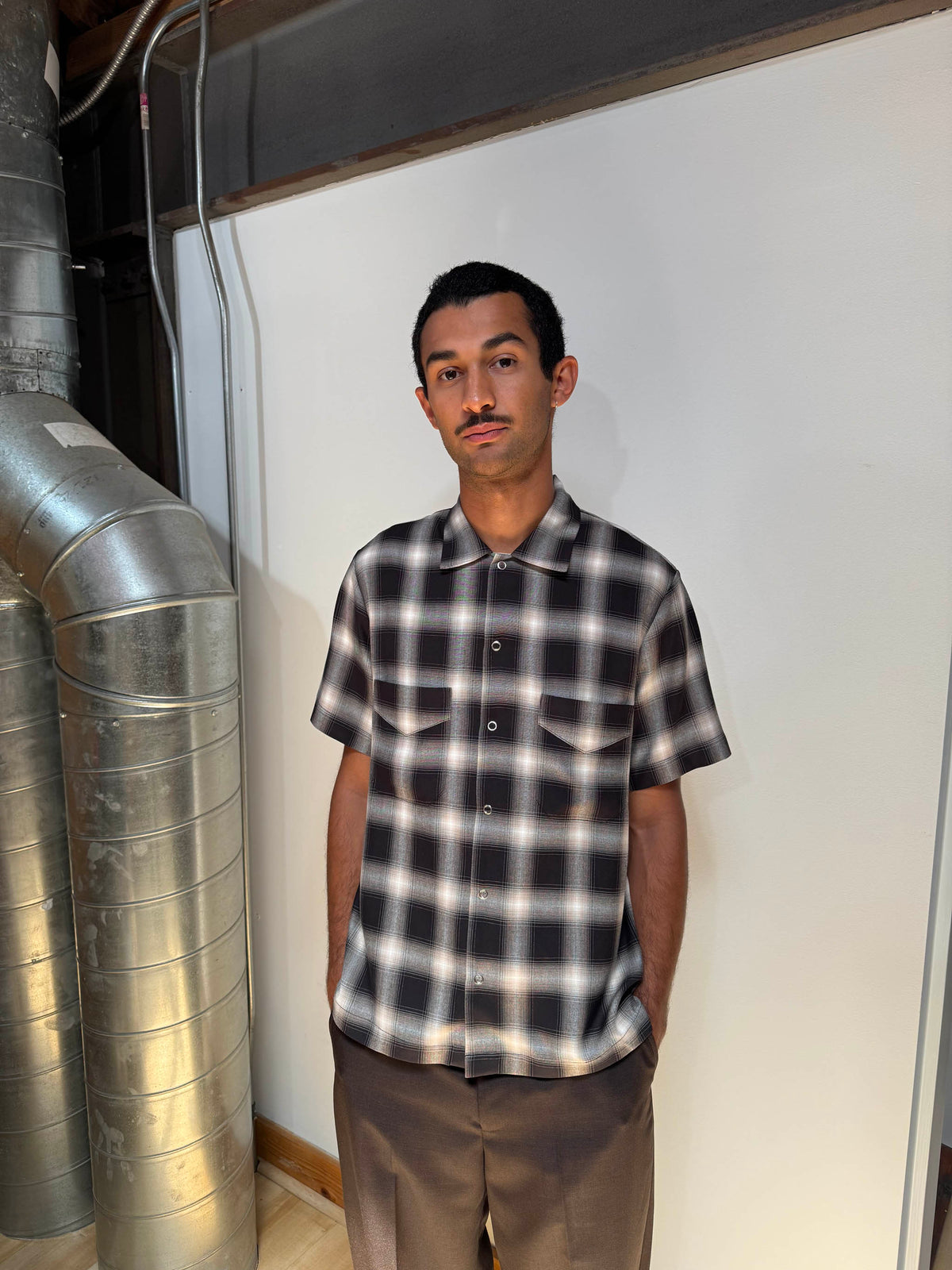 Goodfight x Kato Washer Shirt Flannel Black Plaid