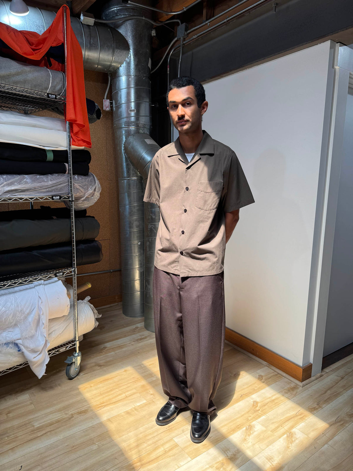 Goodfight Robinson Camp Collar Shirt Brown