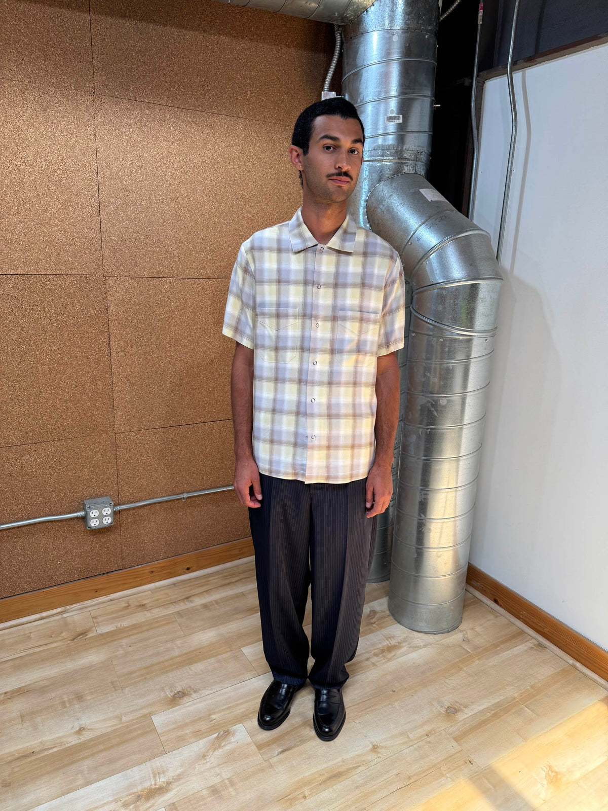 Goodfight x Kato Washer Shirt Flannel Yellow Plaid