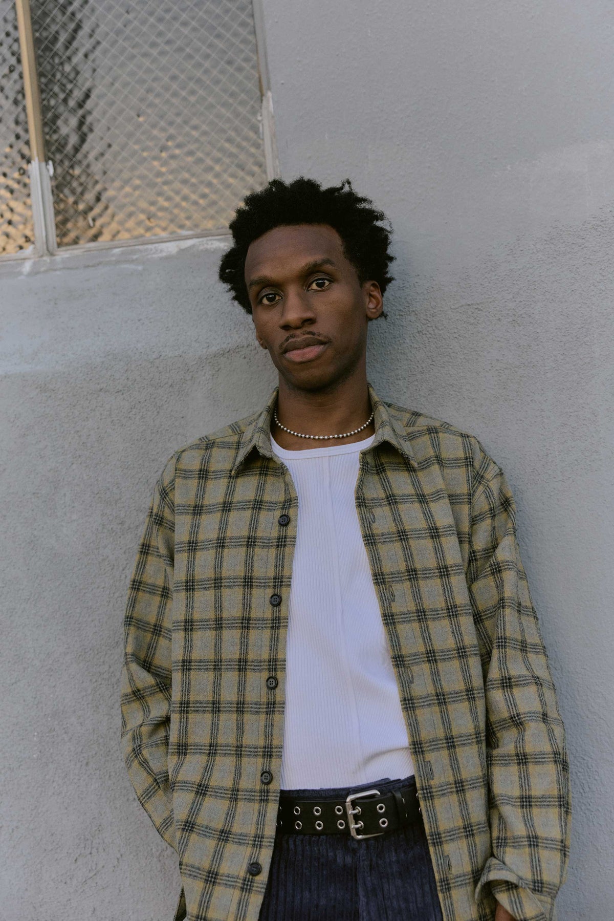 Goodfight City Shirt Knit Wool Yellow Charcoal