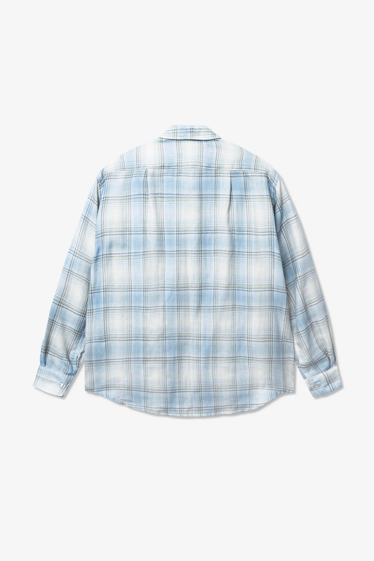 Goodfight City Shirt Organic Double Gauze Blue Plaid