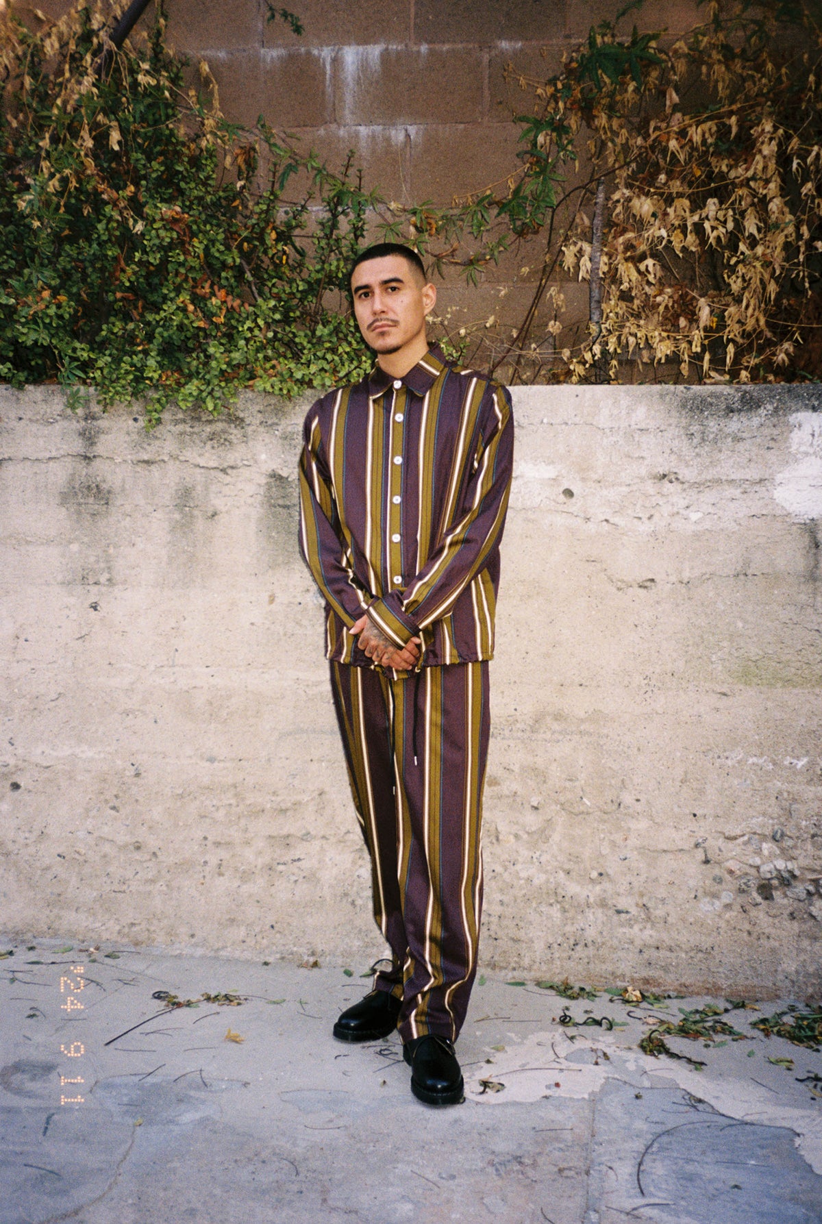 Goodfight x A&P Sleep Armor Pajama Pant Green Stripe