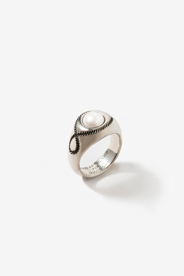 Good Art Hlywd for Goodfight Rock'n'Roller White Pearl Signet Ring