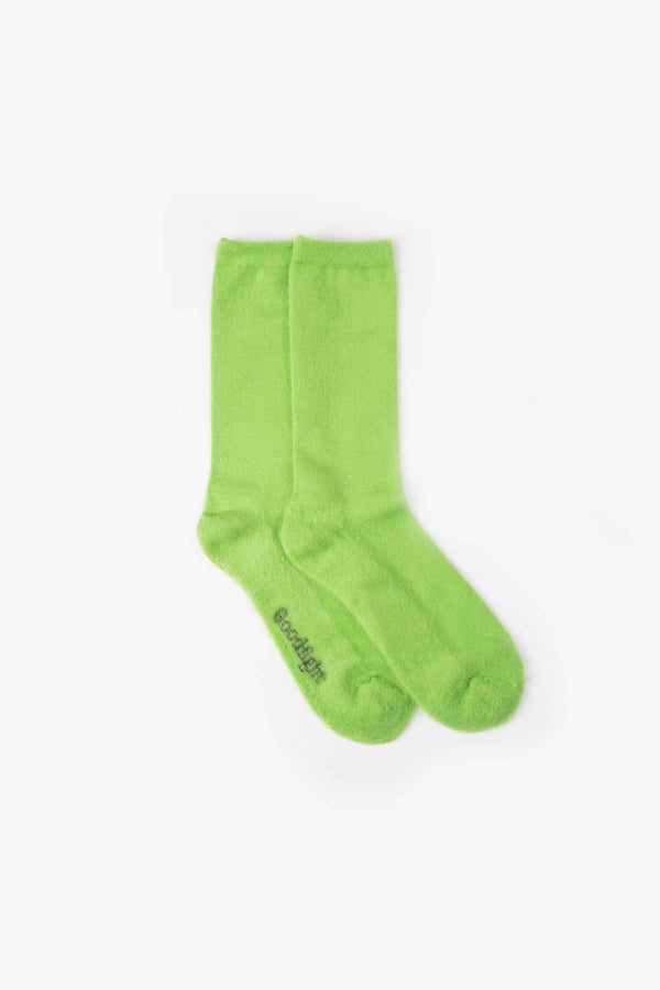 Fuzzy Wool Blend Socks Green